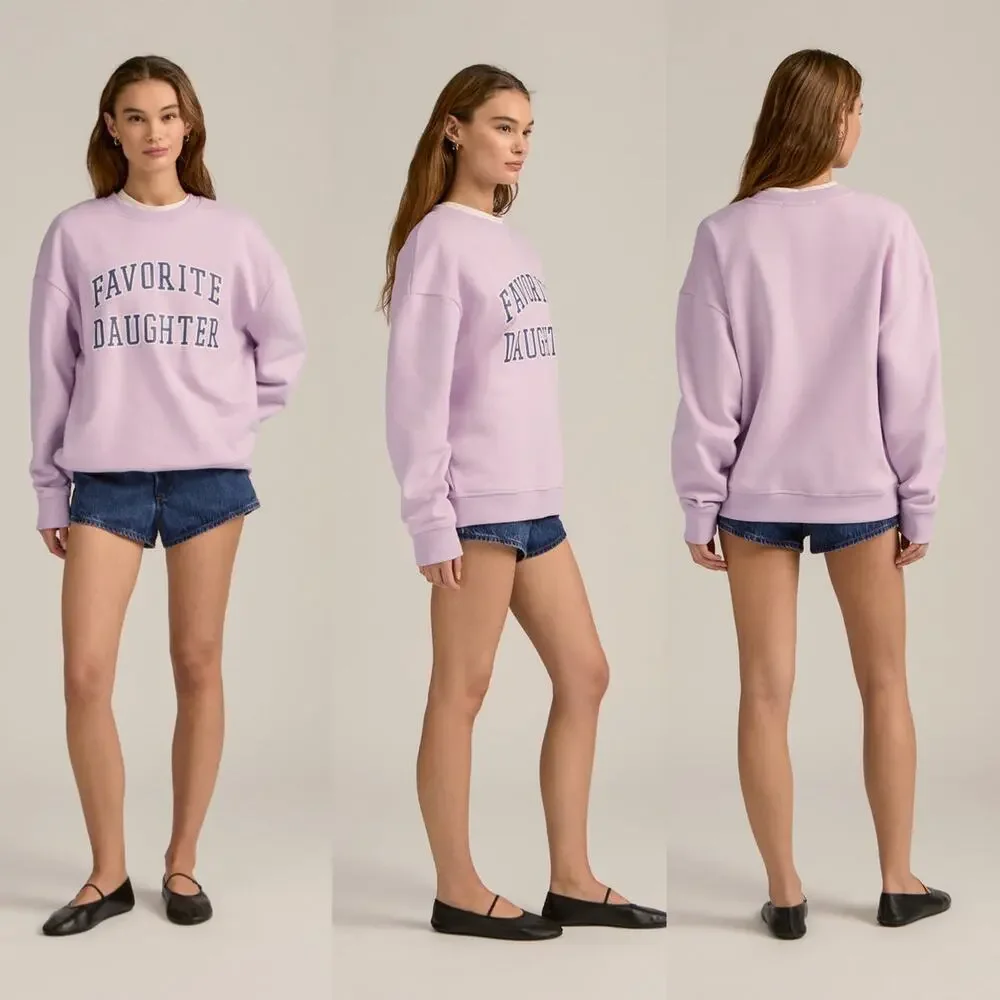 Favorite Daughter The Collegiate Sweatshirt size XS Light Pink - Picture 8 of 14